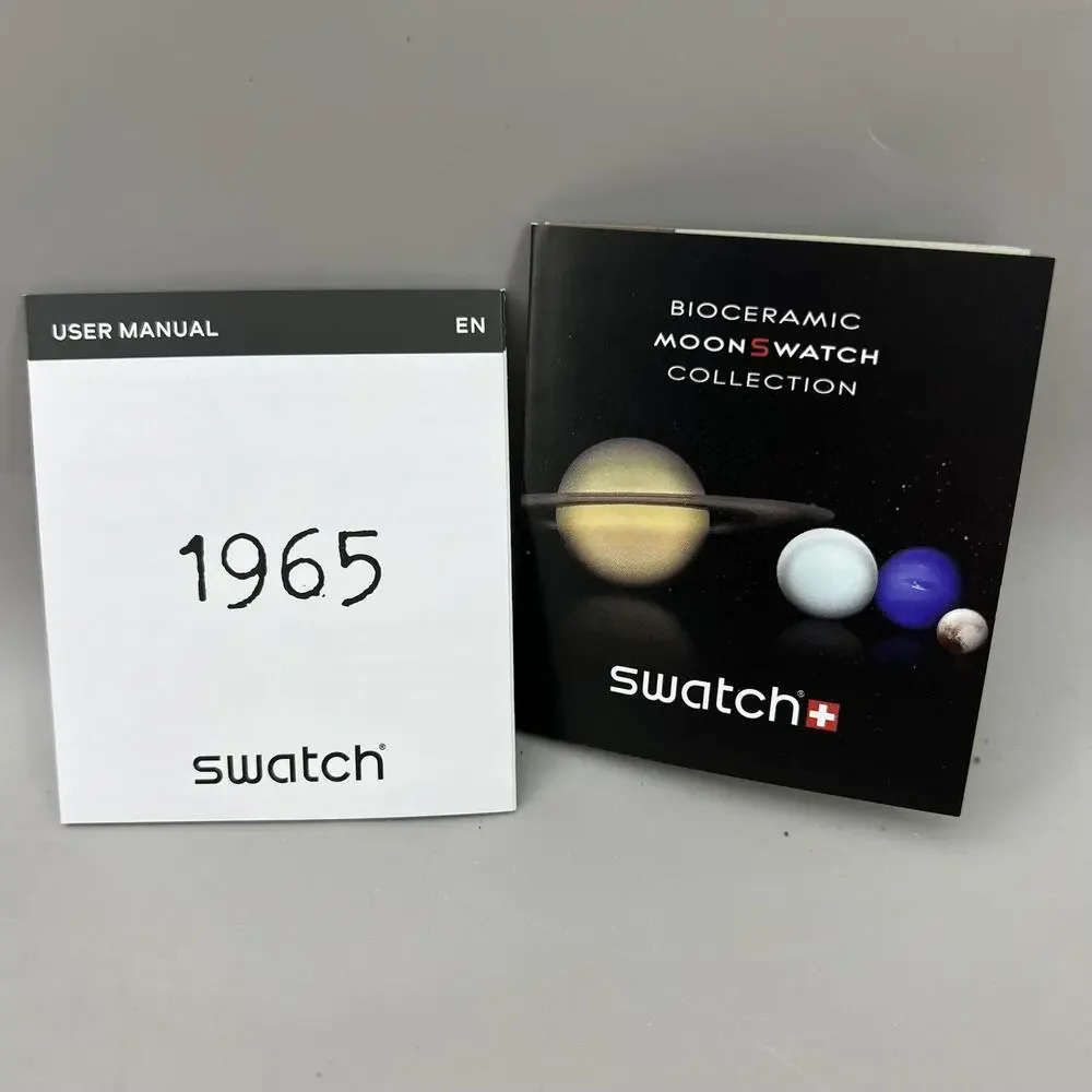 Omega X Swatch 1965 MoonSwatch Speedmaster Mens Gray Swiss Watch With Warranty